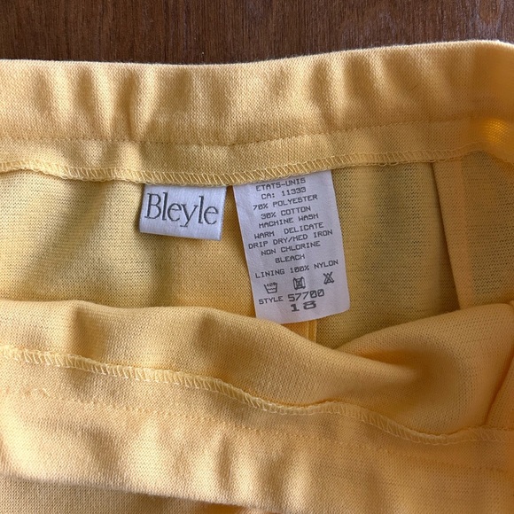 Vintage NWT Bleyle Yellow Cotton Mix Pencil Skirt - Picture 5 of 5